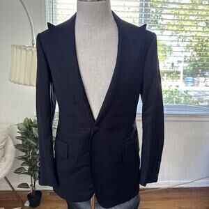 FRERE Black Blazer Classic Wool Silk Mens Jacket Sz 40